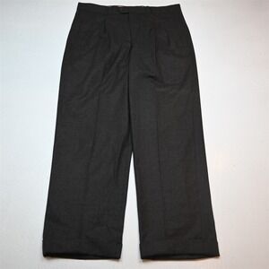 Mark Shale 36x30 Brown Check 100% Wool Flannel Pleated Classic Dress Mens Pants